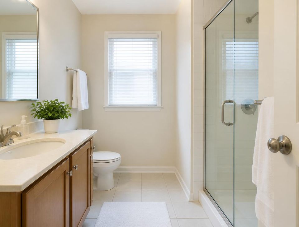 A clean residential bathroom after a deep clean